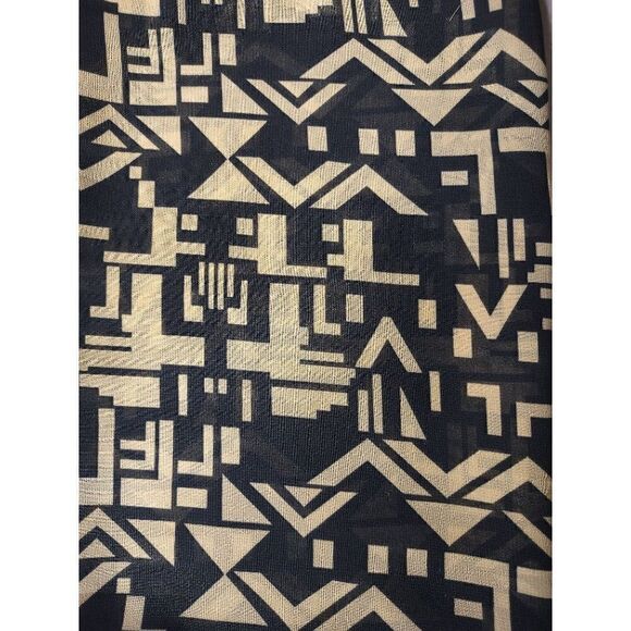 Antthony Originals Black and Beige Geometric Print Scarf 55" long by 10" wide - Picture 4 of 4